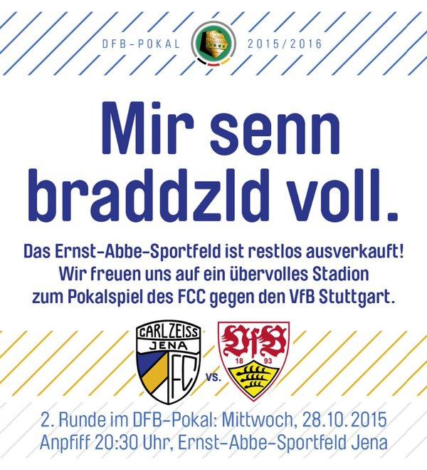 fccarlzeissjena's tweet photo. Das Stadion ist #RESTLOS #ausverkauft!!! Eine Anreise ohne Ticket ist zwecklos. Die Abendkassen bleiben geschlossen. https://t.co/XkZxdZoyze