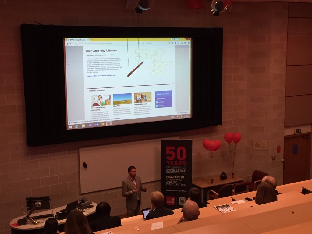 StaffsComputing's tweet photo. Martin Gollogly from SAP talking about University/Industry collaboration #DigiTech2015 @StaffsUni @careersatstaffs https://t.co/jkbaZYVYev