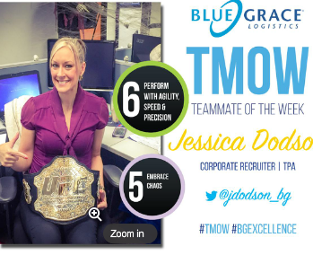 JDodson_BG's tweet photo. Thanks @MyBlueGrace for selecting me as #TMOW I greatly appreciate the recognition #BGExcellence #BGExperience https://t.co/C3AhtWemSA