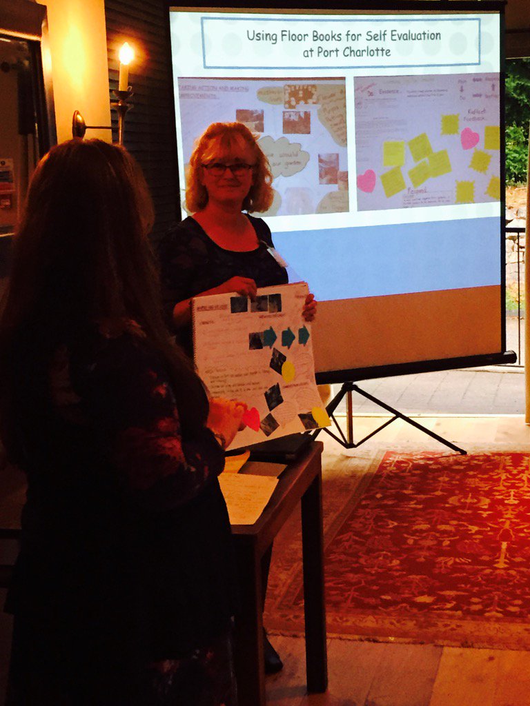 EYArgyllBute's tweet image. The Port Charlotte team talk about how they use floorbooks as a self evaluation tool. #abelcc15 #talkELCC