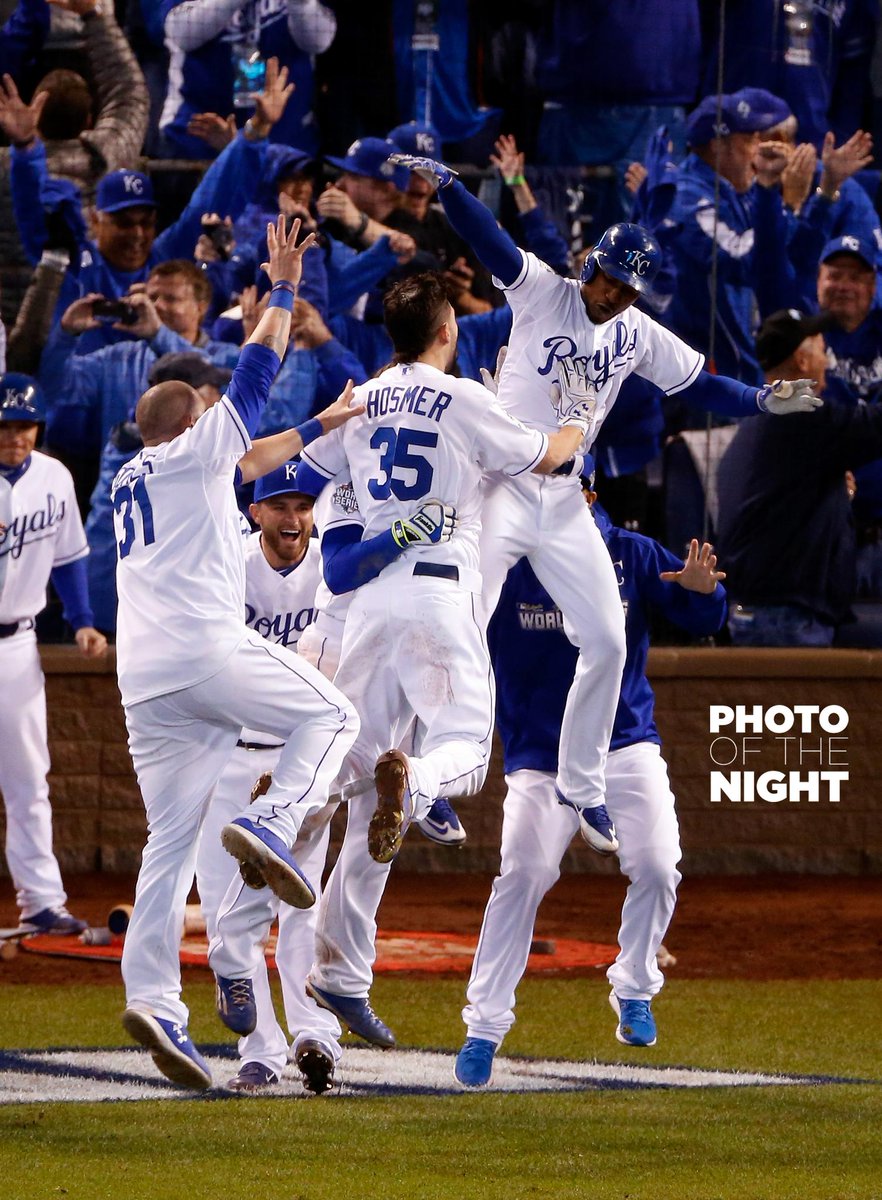 SportsCenter's tweet photo. A perfect celebration for winning Game 1 of the World Series in epic fashion. #PhotoOfTheNight https://t.co/uA37MqMrvp