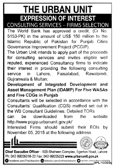 UrbanUnitGop's tweet photo. Deadline for #EOI submission: 5-11-2015 #Asset #Management #Plan #Consulting #PCGIP https://t.co/Ox0p2ChNU1