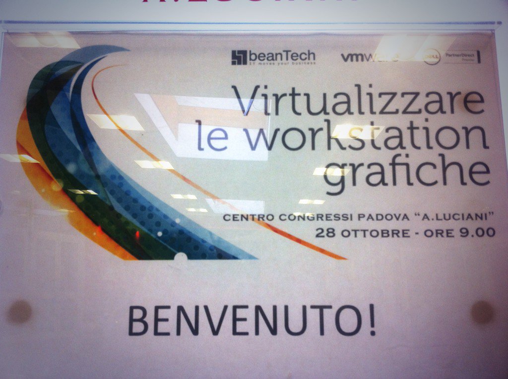 congressipadova's tweet photo. #Virtualizzare le #workstation grafiche oggi a #Padova con @beantechIT @VMware @dell_Italia | @OfficinaGiotto https://t.co/81qbiXGEtZ