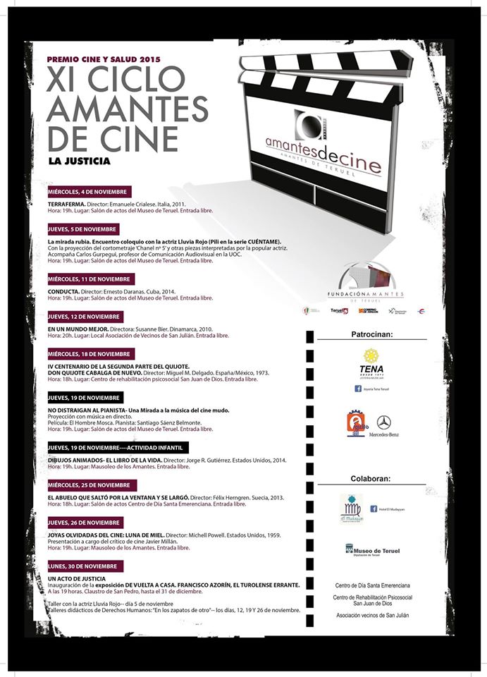 Ciclo Amantes de Cine de <a href="/AmantesTeruel/">Fundación Amantes de Teruel</a>.Patrocina Aguiló-Mercedes Benz y Joyería Tena. Colabora <a href="/ElMudayyan/">Hotel El Mudayyan</a>