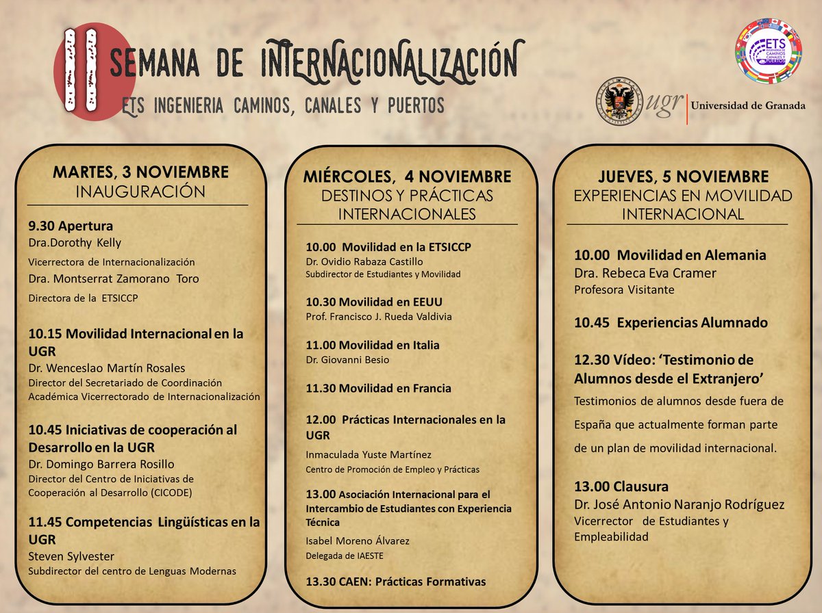 CanalUGR's tweet photo. Si estudias en la ETS de Caminos, Canales y Puertos y quieres hacer prácticas internacionales, mira esto: https://t.co/xRO8cjjnAl