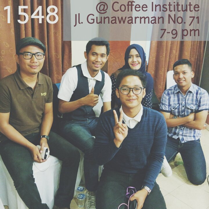 1548_Official's tweet photo. hai, malam ini @1548_Official main di @CoffeeIns lho. mampir yuk nyanyi-nyanyi bareng 😊😊😊 https://t.co/w2y1Tav59H