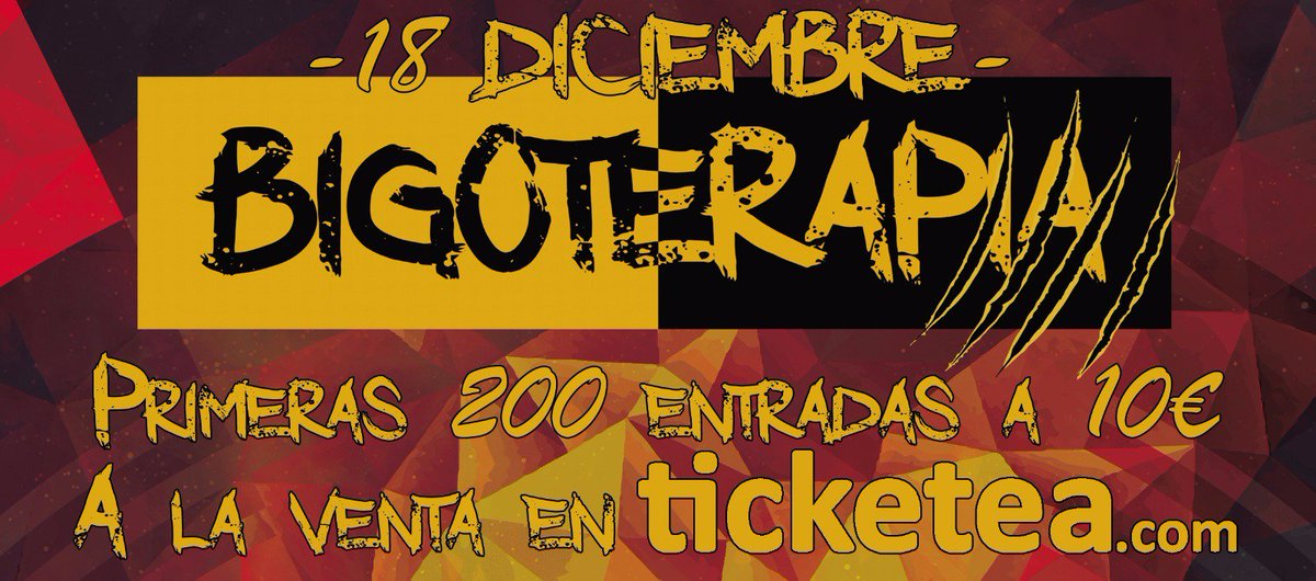 bigoterapia's tweet photo. Primeras 200 entradas YA A LA VENTA al precio de 10e y sólo online AQUÍ !!
No te duermas !!
https://t.co/PjkHe6DAH2 https://t.co/TI7hPnWzis