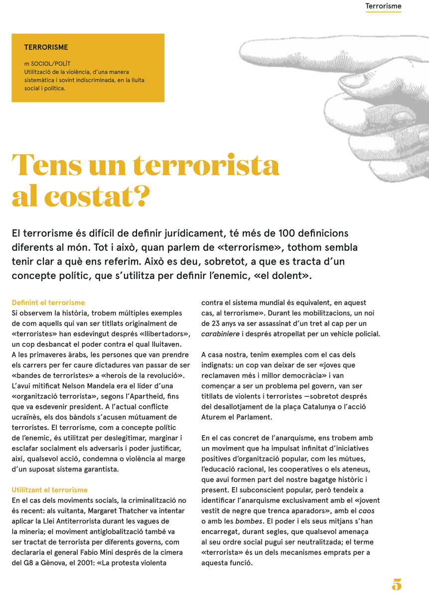 HeuraNegraVKK's tweet photo. Tens un terrorista al costat? La repressió compleix sempre els mateixos patrons i objectius. #JoTambéSócAnarquista https://t.co/VHR2nTPZV9