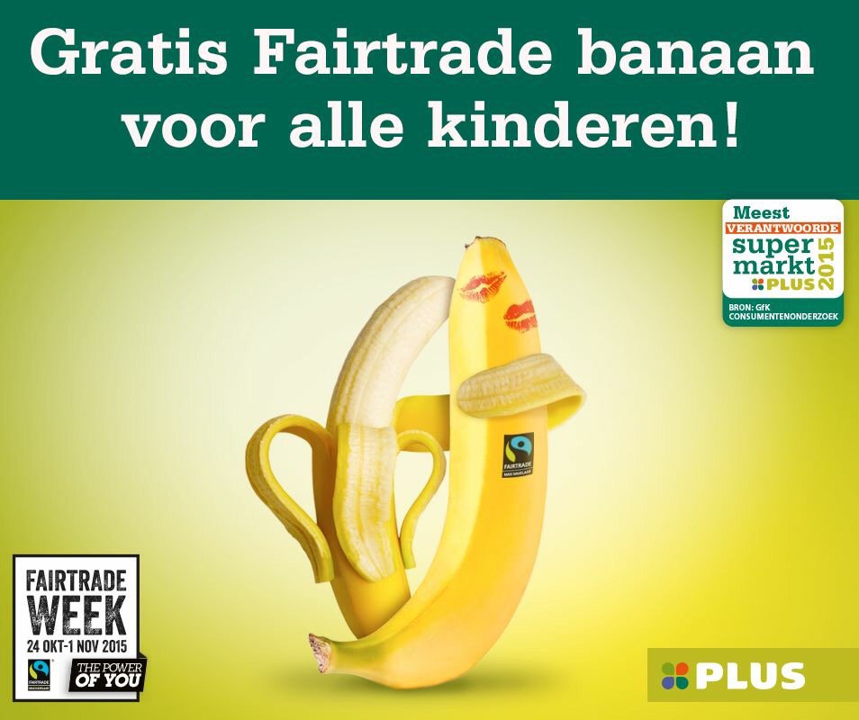 Vandaag tussen 14.00 en 17.00 uur een gratis fairtrade banaan voor alle kinderen!