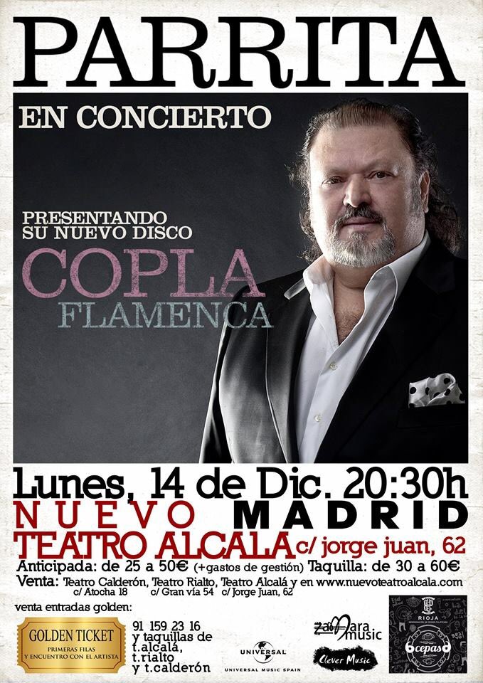 Buenos días! Presentación del disco nuevo de mi padre en el Nuevo Teatro Alcalá (Madrid) compra tu entrada ya!