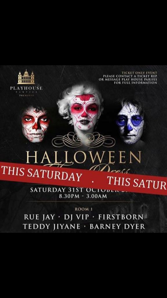 andybell___'s tweet photo. @PlayHouseSoli Halloween this Saturday final release tickets get in touch 🎃👻👹 https://t.co/fDDxAKlLCw