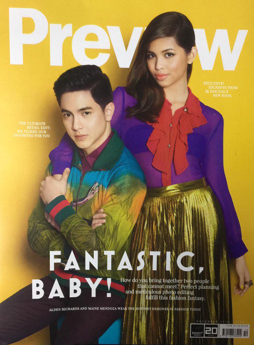YESmag's tweet photo. HOT OFF THE PRESS! @PEPAlerts Preview Magazine’s November 2015 Issue. Available starting tomorrow. #ALDUBNation https://t.co/UK3YBP0WQg