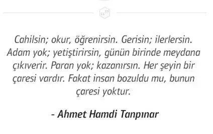 voiceofworldco's tweet photo. Fakat insan bozuldu mu, bunun çaresi yoktur.

Ahmet Hamdi Tanpınar https://t.co/uLvM1qMynY