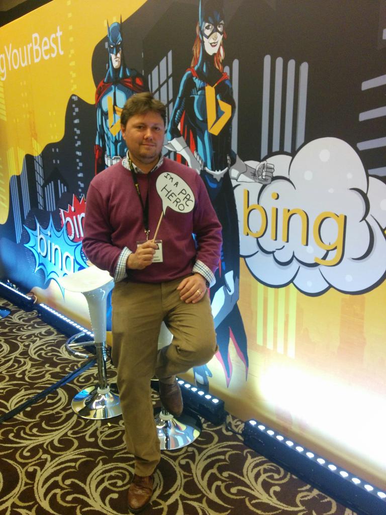 Jamesgiles's tweet photo. Just been getting excellent advice on Bing Product ads. #betterwithbing #HeroConf https://t.co/X8987FoCt9