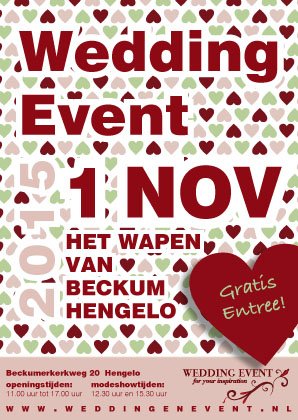 Laat je inspireren op Wedding Event in Het Wapen van Beckum op zondag 1 november! Entree is gratis!
