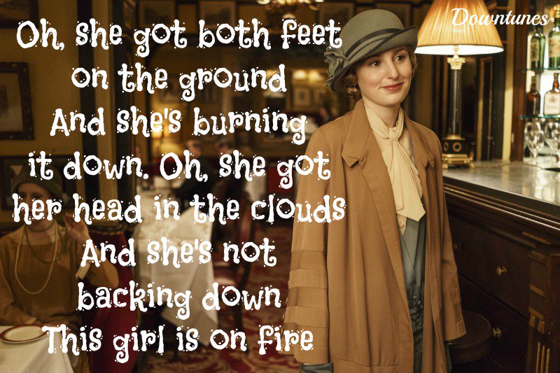 Downtunes1's tweet photo. #EdithCrawley is a #GirlOnFire in Series 6. #LauraCarmichael #AliciaKeys #DowntonAbbey https://t.co/LMEiT4sslq