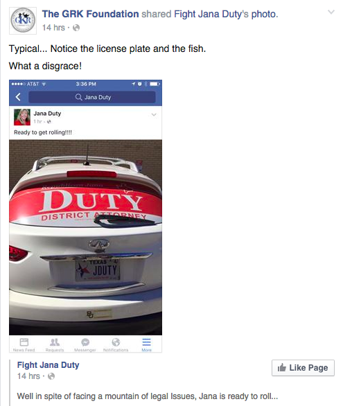 FakeFightForGK's tweet photo. Notice the license plate and the fish. What a disgrace! #FightForGK #PRA4GK #PedoPlate https://t.co/Ktoo8S0cg6