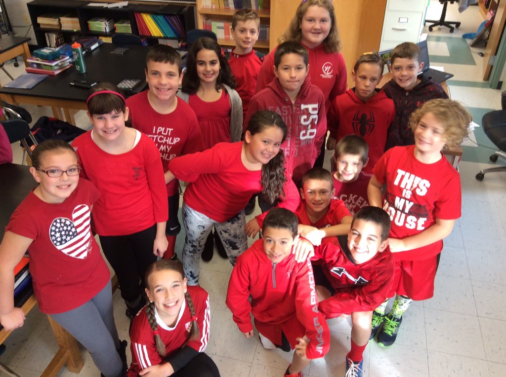 It is a sea of red in room 406! #WearRedWednesday