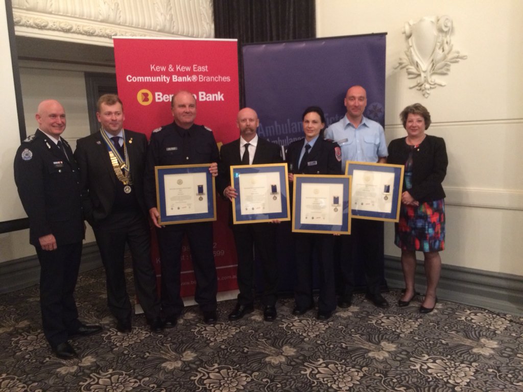 CoraltRoss's tweet photo. Congrats to@VictoriaPolice @MFB_NEWS @AmbulanceVic &amp; SES winners of Yarra Bend @Rotary Emergency Awards @Boroondara https://t.co/Vmmx9xCwzk