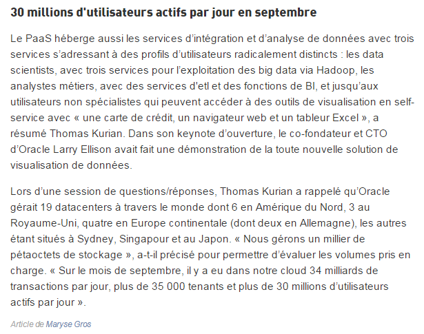 FranckyPedia's tweet photo. #OpenWorld2015 : #Oracle complète ses services #PaaS et #IaaS: https://t.co/OI6Xj3iTkq via @MondeInformatiq #Cloud https://t.co/LZ2w7rtHlY