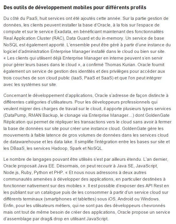 FranckyPedia's tweet photo. #OpenWorld2015 : #Oracle complète ses services #PaaS et #IaaS: https://t.co/OI6Xj3iTkq via @MondeInformatiq #Cloud https://t.co/LZ2w7rtHlY