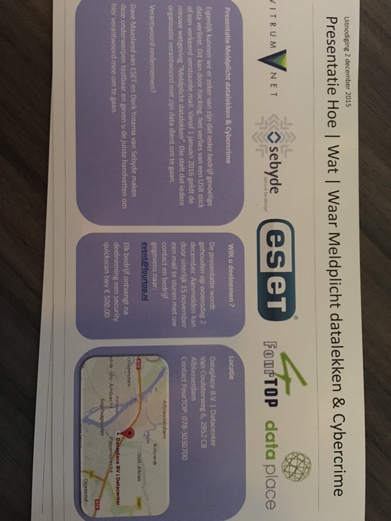 VitrumNet's tweet photo. Deelnemen? Event@fourtop.nl https://t.co/J0BaTX5QNW