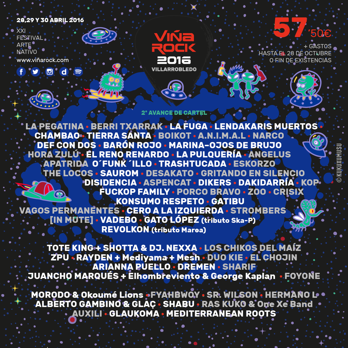 VinaRockOficial's tweet photo. ¡Nuevas confirmaciones de #ViñaRock2016! Consigue las últimas entradas desde 57,50€ aquí https://t.co/1qobObJhWr https://t.co/nRHQXa9lRA