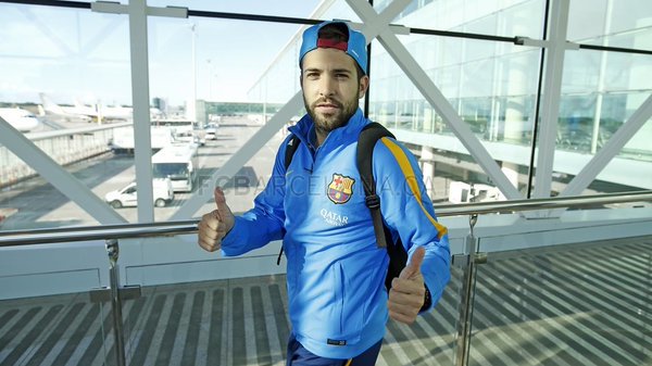 FCBarcelona's tweet image. The team have arrived in Extremadura for today's game in Villanueva de la Serena ow.ly/TWmGB