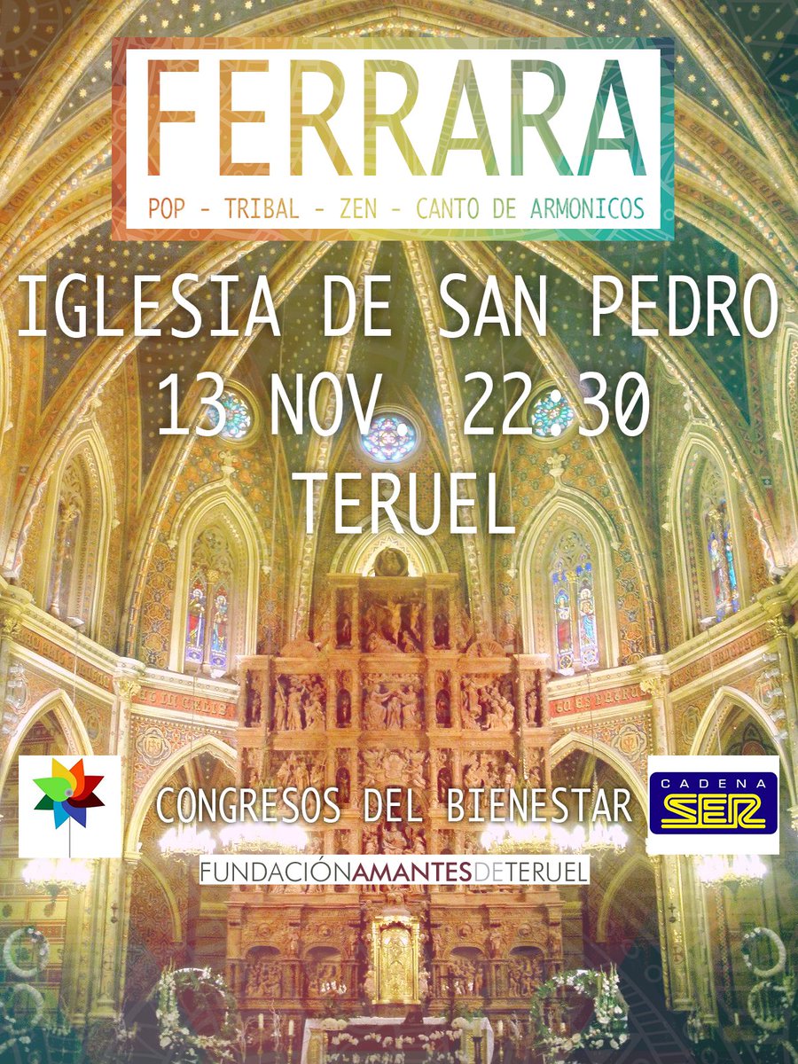 ferraraoficial's tweet image. #MagicalTour #KarmaGame #PopYCantoDeArmónicos #13NovTeruel #IglesiaSanPedro #PatrimonioHumanidad @AmantesTeruel