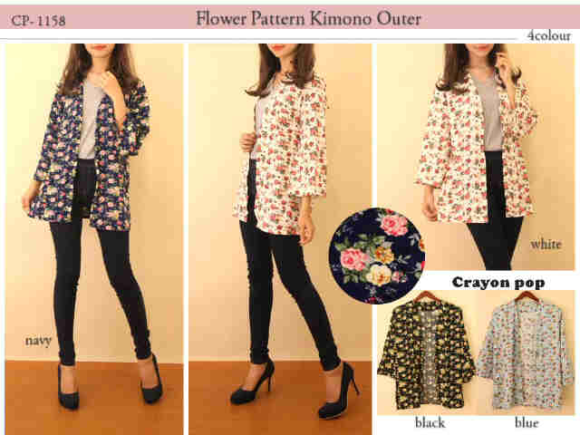 cocoshop2's tweet photo. Flower Pattern Kimono Outer 65rb Available BLACK #cocoSTOCK https://t.co/9cMxhDKjgG