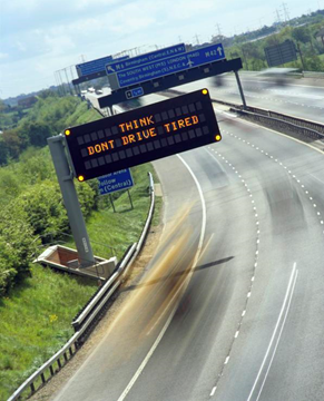 Research suggests that almost 20% of collisions on major roads are sleep-related. Don't drive tired.