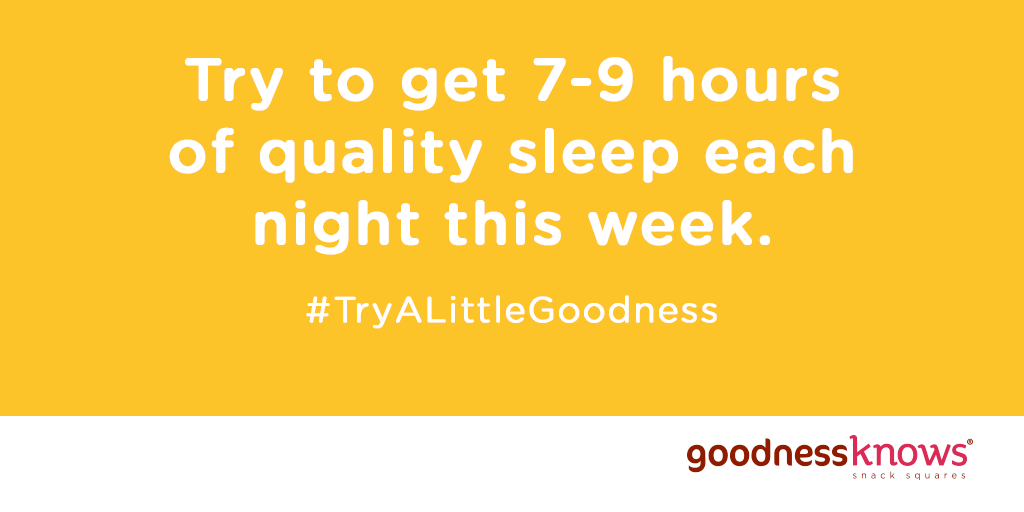 goodnessKNOWS's tweet photo. goodness challenge: Listen to @AdamRosante & get 7-9 hours of sleep each night. #TryALittleGoodness #goodstrength https://t.co/kr3zVa3VMu