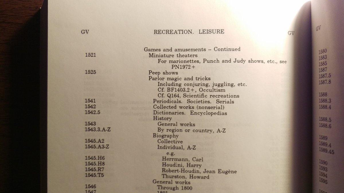CFILibraries's tweet photo. Cataloging magic items today. Discovered LC Classification number for Peep Shows: GV 1525. Hmmmm https://t.co/1Qk5OzkfiU