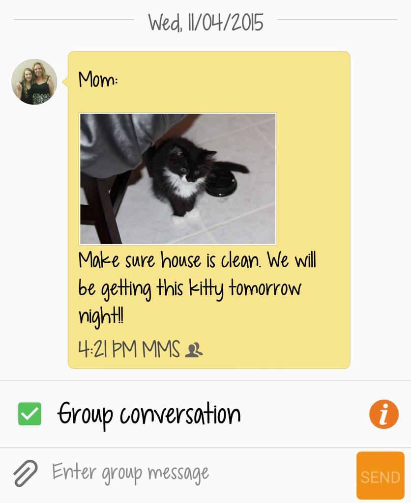 jamiefeder's tweet photo. Love messages like this😍 #gettingacat!!! https://t.co/ZNC0RXEagu