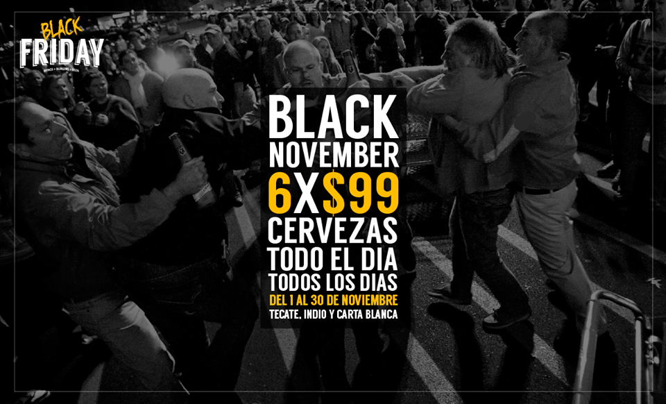 BlackFridayMty's tweet photo. #BlackNovember todo el día, todos los días. Cubeta de 6 cervezas por $99! Tecate, Indio, Carta Blanca. #BlackFriday https://t.co/LczYaDVyF1