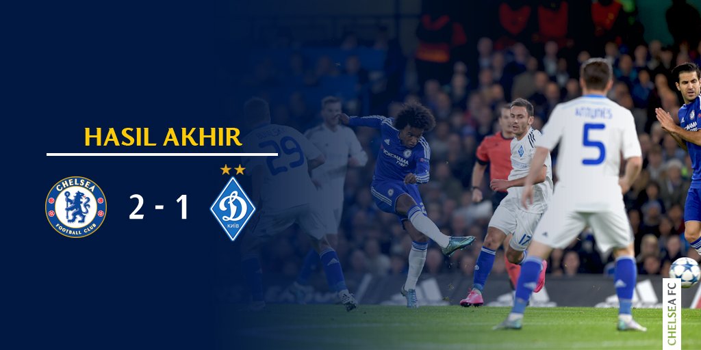 arhidayatfajri's tweet photo. Thanks RT @chelseafc_indo: Hasil akhir: Chelsea 2-1 Dynamo Kiev. #CFCIndo https://t.co/xQcfgC7cbj