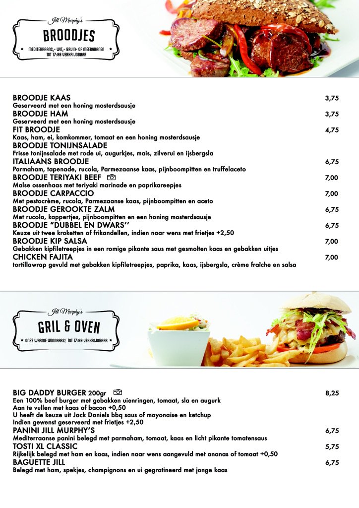 Onze nieuwe menukaarten al gezien? jillmurphys.nl/menu-s.html