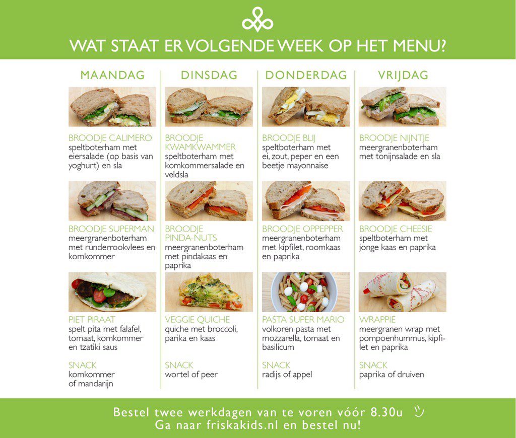 Bestel nu lunch voor volgende week! friskakids.nl #gezond #gevarieerd #lekker #schoollunch