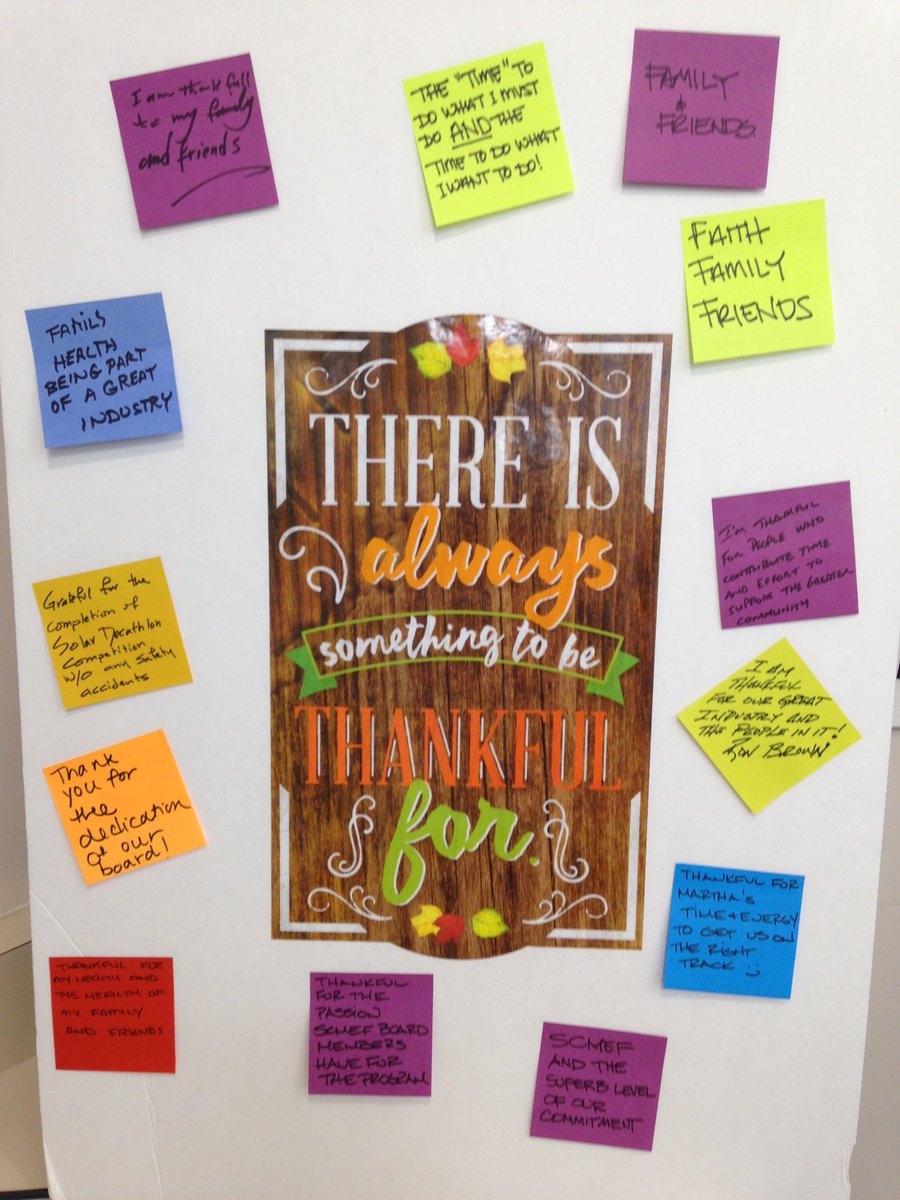 4SCMEF's tweet photo. Our board made this "Gratitude Board" during our meeting today.  There is always something to be Thankful for... https://t.co/ohB4Pvn0nq