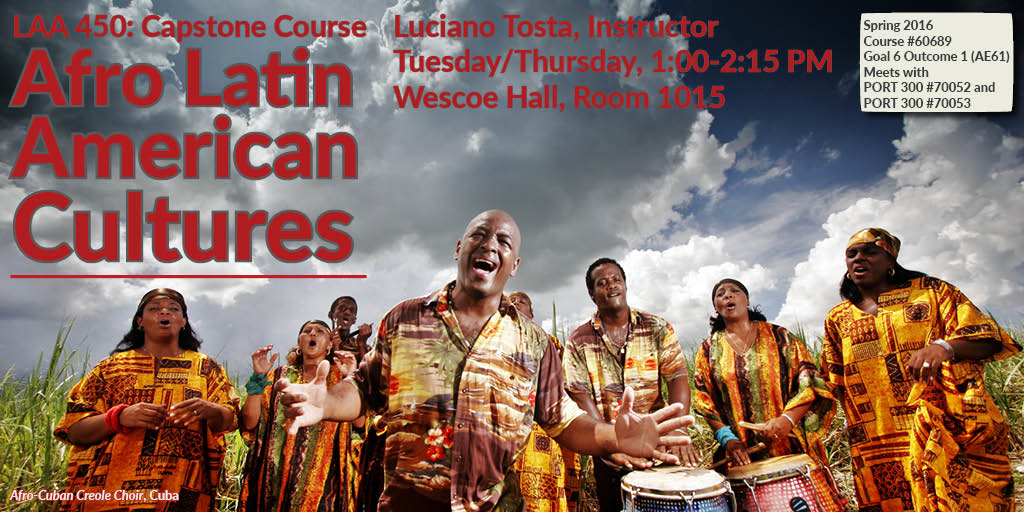 KUCLACS's tweet photo. LAA 450: Study Afro-Latin America w/Prof. Tosta this Spring! @KUHALO1 @KU_SIA13 @KUCollege https://t.co/M93ic5K6Ri
