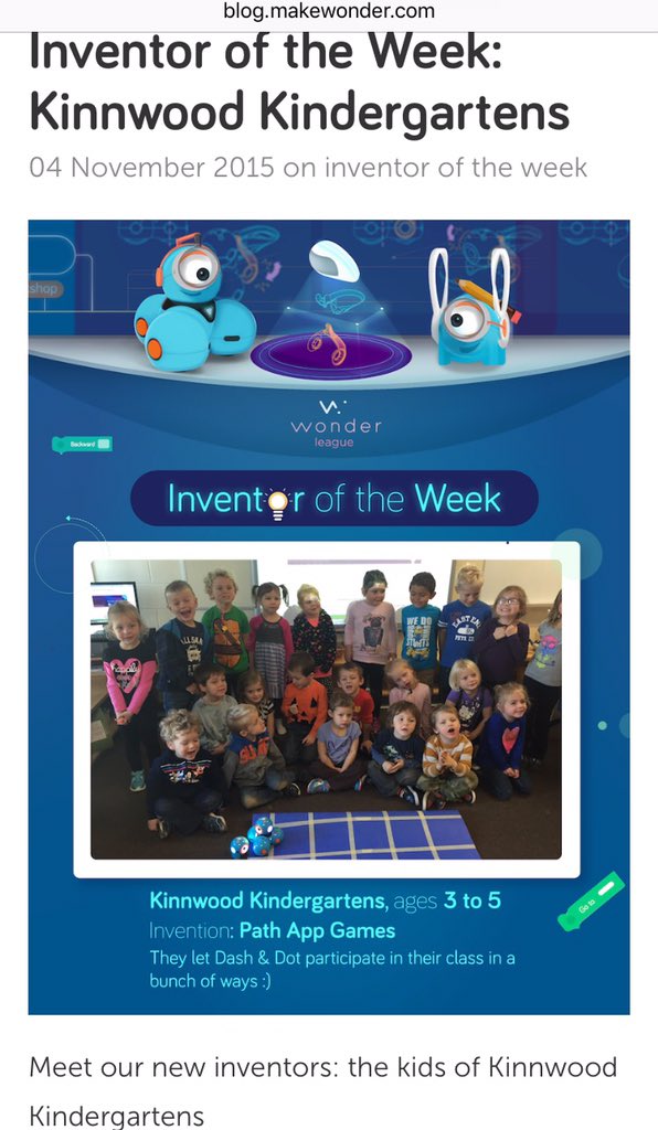 mrskorstanje's tweet photo. So proud of my students for winning #inventoroftheweek! Check them out on https://t.co/7Il40716Hz #makewonder #LKDSB https://t.co/AbR8YMrBaw