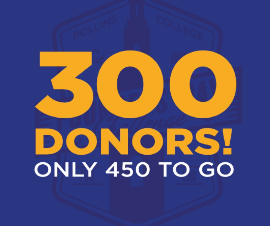 DavidZajchowski's tweet photo. We've hit 300 donors! 450 to go! #ForRollins. For the future. - https://t.co/0CQgBxVmCE https://t.co/djhIPMRjXM
