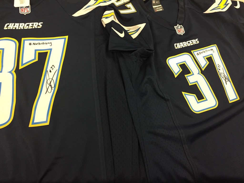 DerrickNash_'s tweet photo. Come to the tailgate to win one of these Jahleel Addae signed #NASHSTRONG jerseys! You must be present to win!! https://t.co/QRljdFvSch