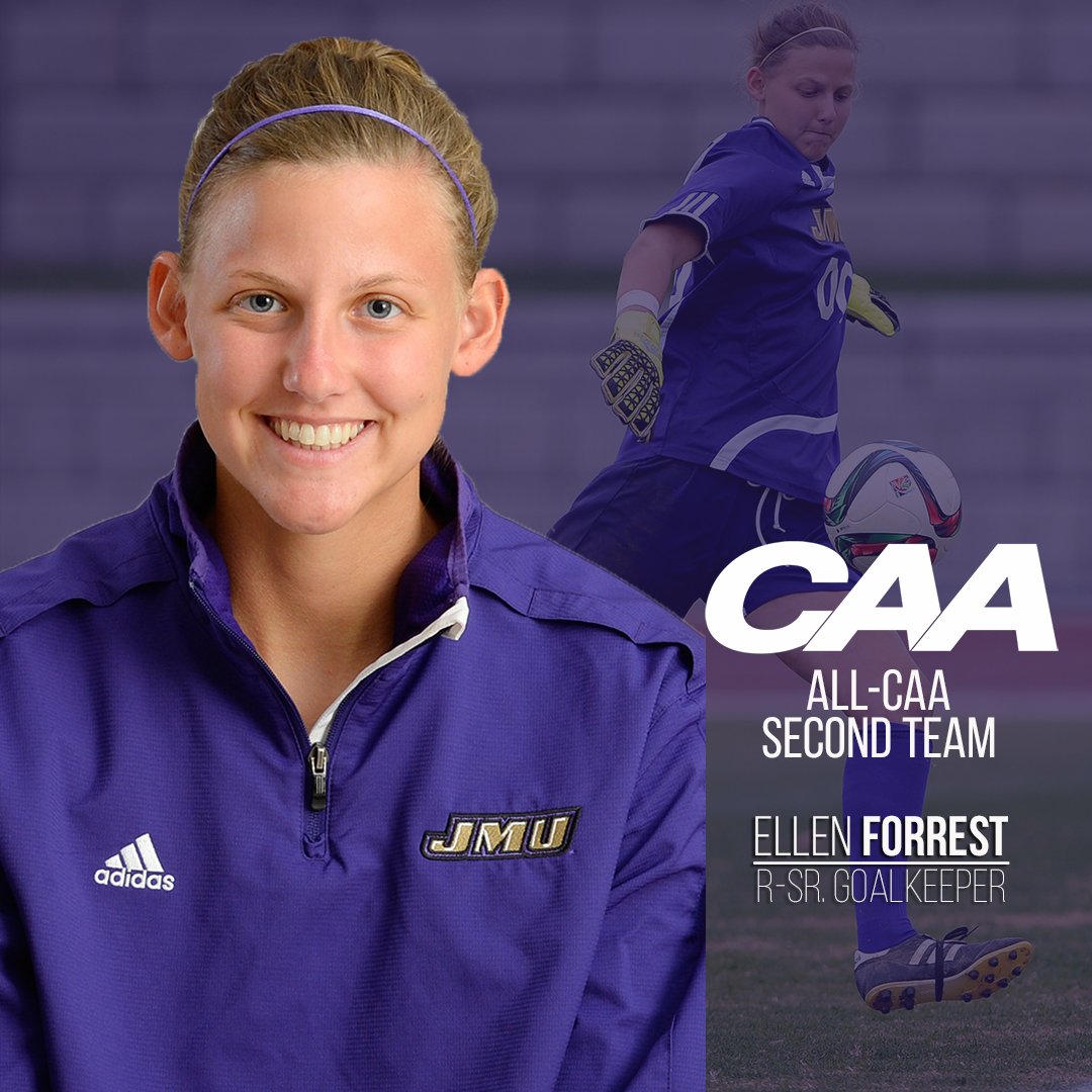 JMUWSoccer's tweet photo. And congratulations to @Ellenkforrest for also being named to the 2015 All-CAA Second Team! https://t.co/FkuYMnUgTK