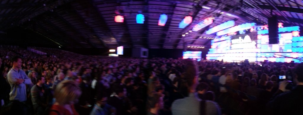 FollowMyVote's tweet image. Check out this view of the center stage at #WebSummit2015. Awesome talks about #Tinder & #CoderDojos today.