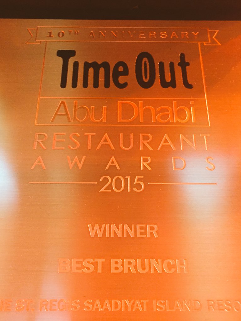 Chef_Webster's tweet photo. And the winner of best #brunch at #TOADrestaurantawards is #stregissaadiyatisland @StRegisSaadiyat #InAbuDhabi https://t.co/LdlO4ytcJI