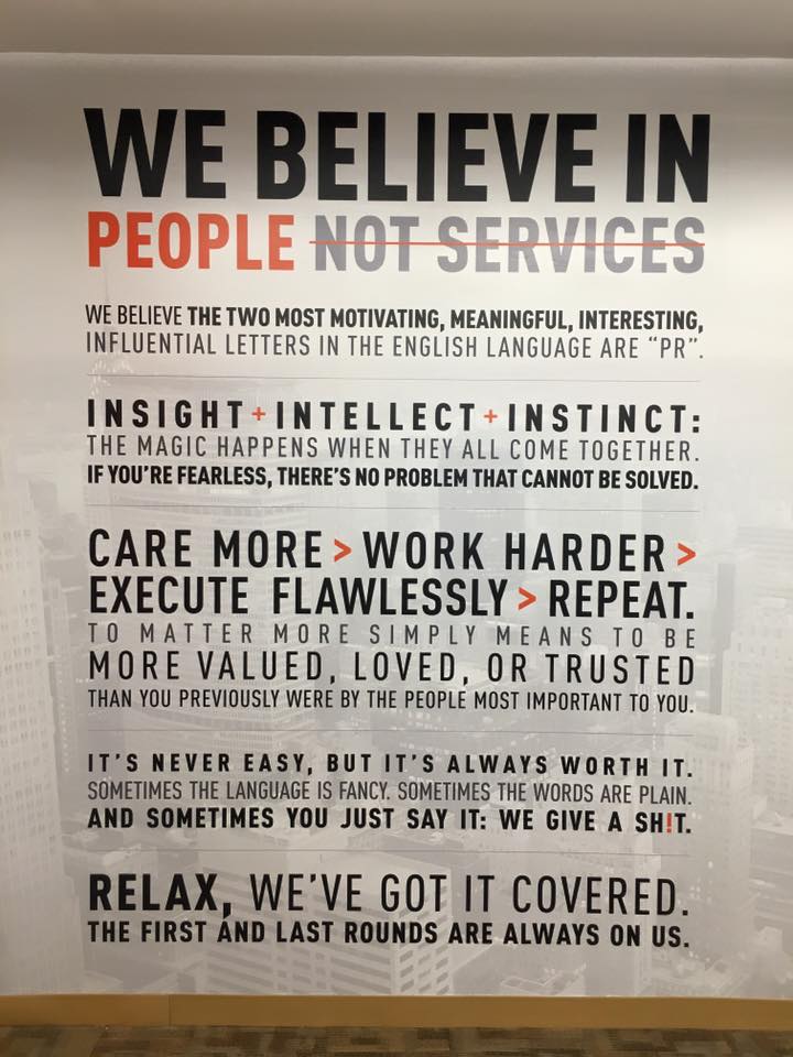 NewYorkRoses's tweet photo. This went up on the wall on our 8th & 9th floors in the @MWW_PR #NYC office. Love. #manifesto #mwwpr #prunleashed https://t.co/GCCLTefHFT