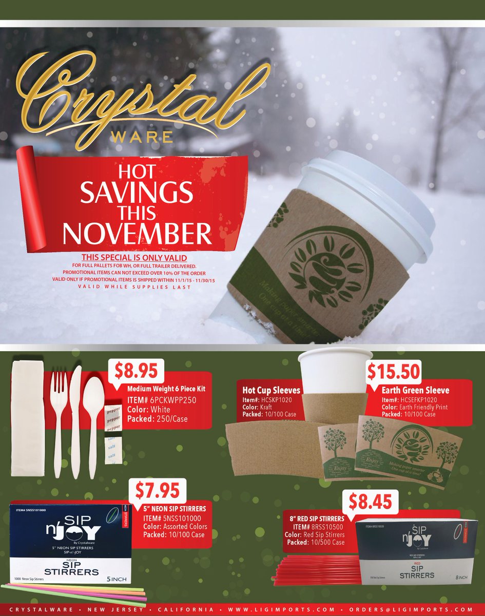 CrystalWareLLC's tweet image. #Hotnovember @crystalware We have some of the hottest Prices this November. Join us @rjschinner @sjp_products