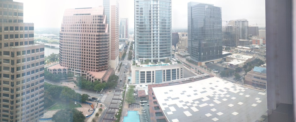 BeardFromFargo's tweet photo. The obligatory "hotel room view" shot from Austin TX ... Everything is so shiny! https://t.co/b4R5WShdNo
