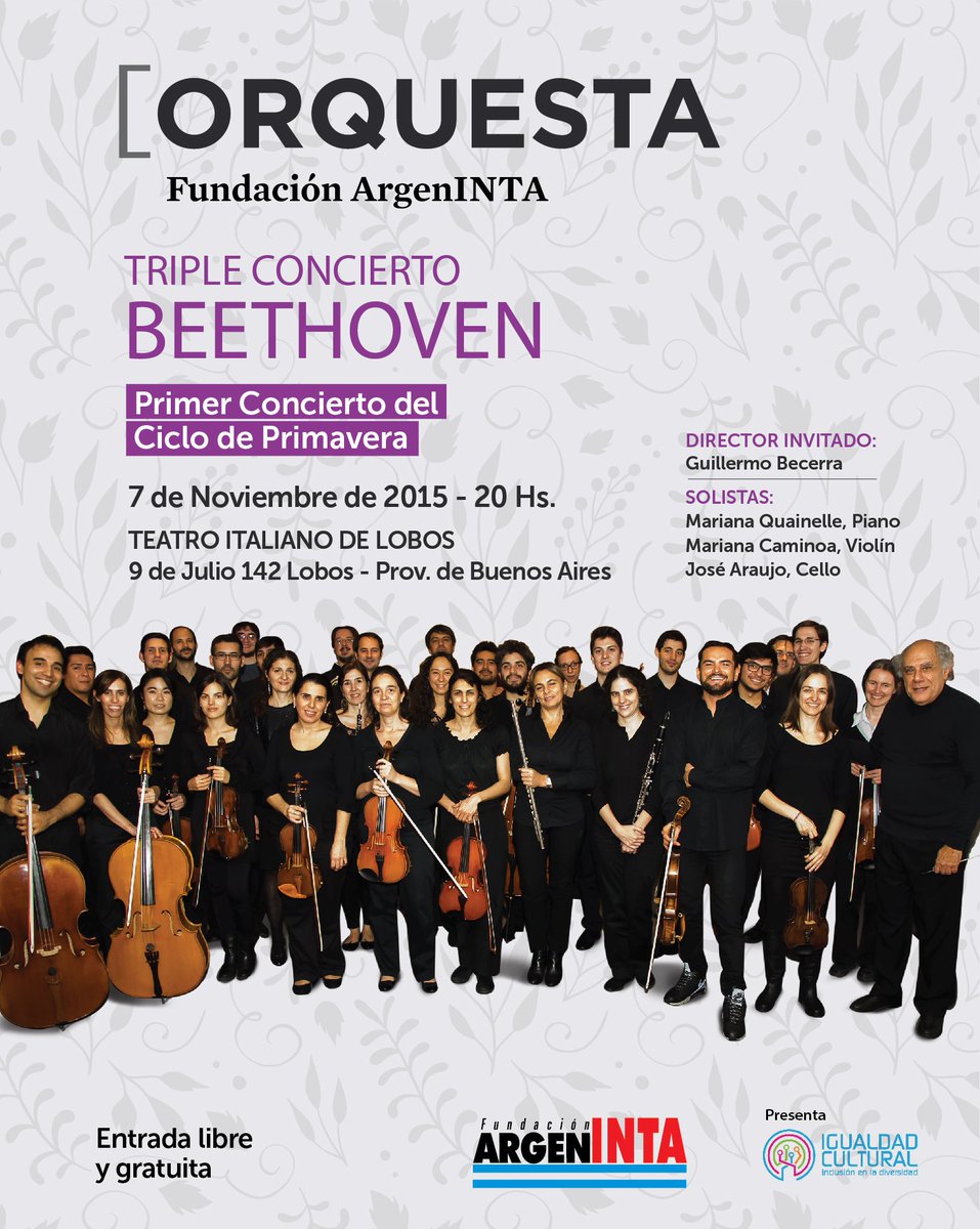 7/11 se presenta la orquesta de <a href="/argeninta/">Fundación ArgenINTA</a> en #Lobos y x streaming ustre.am/1oLJw Entrada libre y gratuita